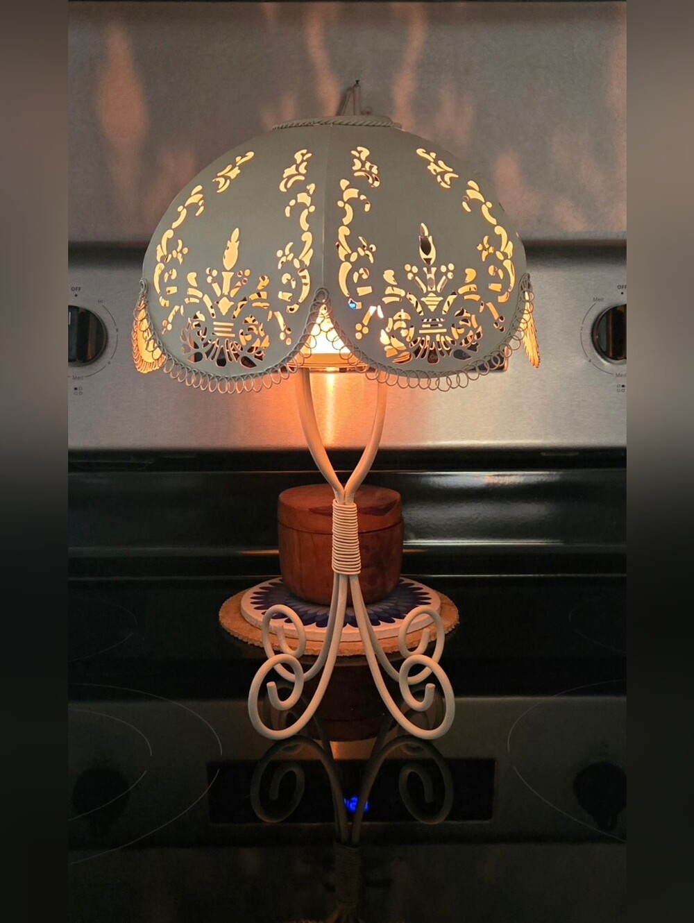 Elegant Vintage Cream 'Fairy Lamp' Votive Candle Holder-Shabby Chic-Cottagecore